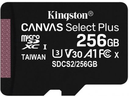 Kingston CANVAS SELECT PLUS/micro SDXC/256GB/100MBps/UHS-I U3 / Class 10 SDCS2/256GBSP