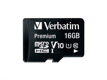 Karta VERBATIM MicroSDHC 16GB Premium, U1 + SD adaptér 44082