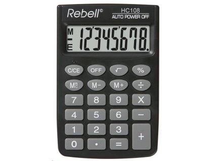 REBELL kalkulačka - HC108 - černá RE-HC108 BX
