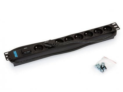 Triton 19',8xCZ zásuvka,bleskojistka,3x1.5mm 2m kabel CZ-DE, RAL9005 RAB-PD-X07-A1