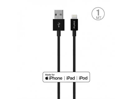 Puro kábel Plain Cable USB-A to Lightning 1m - Black CAPLTBLK