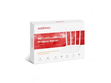 AIRPHO Wifi AC 1200Mbps AP/Router, 2xLAN, 1xWAN AR-W400