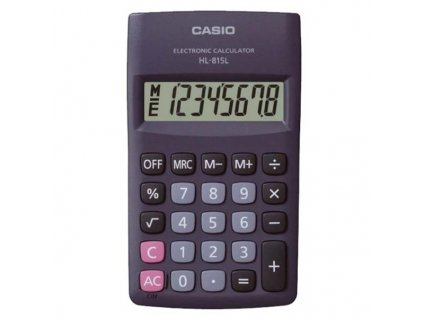 CASIO kalkulačka HL 815L BK, černá, kapesní, osmimístná HL 815L BK