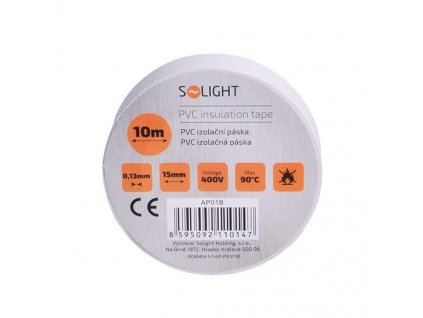 Solight izolačná páska, 15mm x 0,13mm x 10m, biela AP01B