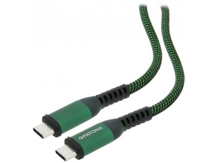 PATONA kabel USB-C/USB-C, Power delivery 100W, opletený, 50cm PT1732