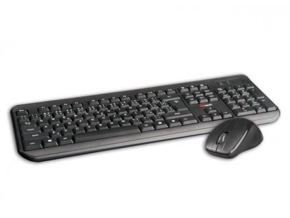 C-TECH klávesnica a myš WLKMC-01, USB, čierna, bezdrôtová, CZ+SK WLKMC-01