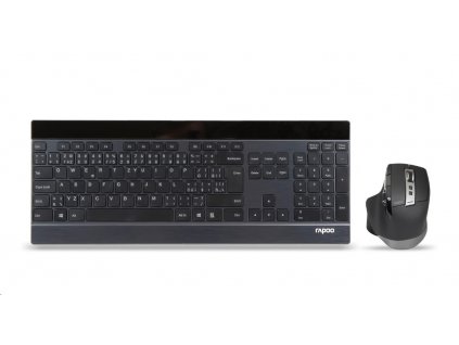 Súprava klávesnice a myši RAPOO 9900M multirežimová bezdrôtová ultratenká CZ/SK, čierna 6940056193490