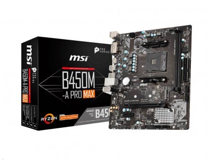 MSI MB Sc AM4 B450M-A PRO MAX, AMD B450, 2xDDR4, VGA, mATX B450M-A PRO MAX