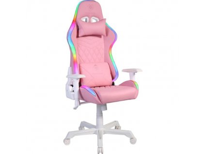 DELTACO GAM-080-P, RGB Herná stolička, ružová GAM-080-P