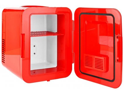 NEDIS přenosná mini lednička/ objem 4 litry/ rozsah chlazení 8 - 18 °C/ AC 100 - 240 V / 12 V/ spotřeba 50 W/ červená KAFR120CRD