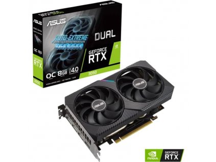 ASUS Grafická karta DUAL-RTX3050-O8G, LHR, 8GB GDD 90YV0HH0-M0NA00