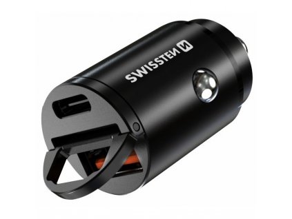 Swissten CL adaptér Power Delivery USB-C + Super Charge 3.0 30W nano černý 20111770
