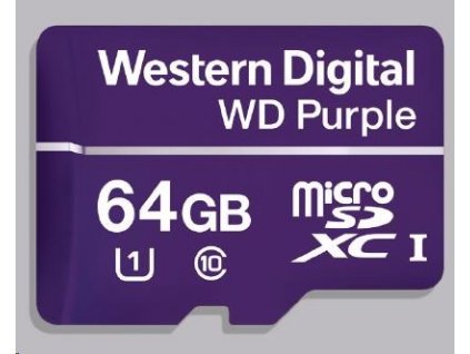 Karta WD MicroSDXC 64 GB fialová WDD064G1P0C Trieda 10, 16 TBW WDD064G1P0C