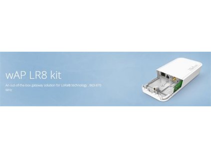 MIKROTIK RouterBOARD wAP LoRa8 kit + L4 (650MHz, 64MB RAM, 1xLAN, 1x 2,4GHz, 1x LoRa 863-870 MHz) RBwAPR-2nD&R11e-LR8