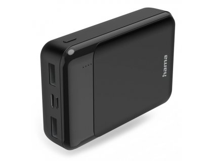 HAMA powerbanka Eco Power 10, 10000 mAh, 2 A, 2 výstupy: 2x USB-A, vstup micro USB/USB-C, černá 187285