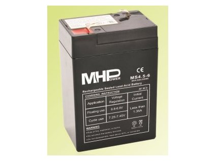 Pb akumulátor MHPower VRLA AGM 6V/4,5Ah (MS4.5-6) MS4.5-6
