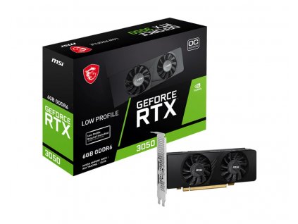 MSI VGA NVIDIA GeForce RTX 3050 LP 6G OC, 6G GDDR6, 1xDP, 2xHDMI RTX 3050 LP 6G OC