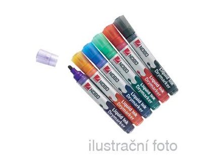 Popisovač NOBO 3-in-1 LIQUID INK tenký, mix 1901077