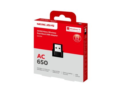 MERCUSYS MA20N, AC650 Nano Wireless Dual Band USB MA20N