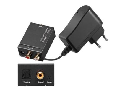 PremiumCord prevodník z digitálneho signálu SPDIF a optického Toslink na 2x CINCH kjtosred04