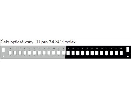 Čelo optickej vane 1U pre 24 SC simplex BK 80190260