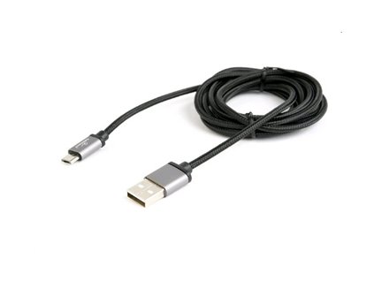 Kábel CABLEXPERT USB A Male/Micro B Male 2.0, 1,8m, opletený, čierny, blister CCB-mUSB2B-AMBM-6
