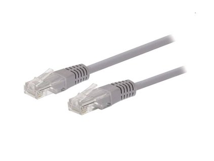 Kábel C-TECH patchcord Cat5e, UTP, šedý, 0,25m CB-PP5-025