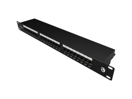 SOLARIX 19" Patch panel 24 x RJ45 CAT5E STP SX24-5E-STP-BK-N
