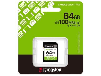 KINGSTON Canvas Select+ SD karta, 64 GB, 100MB/s SDS3/64GB