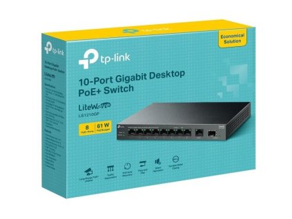 TP-Link LS1210GP, Switch 10-Port/1Gbps/Desk/PoE+ LS1210GP