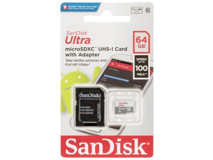 SanDisk Ultra Micro SDXC 64GB 100MB/s UHS-I+A SDSQUNR-064G-GN3MA