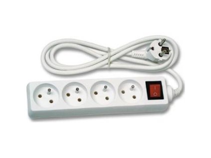 PremiumCord PP4K-03 230V 3m 4 zásuvky + vyp PP4K-03