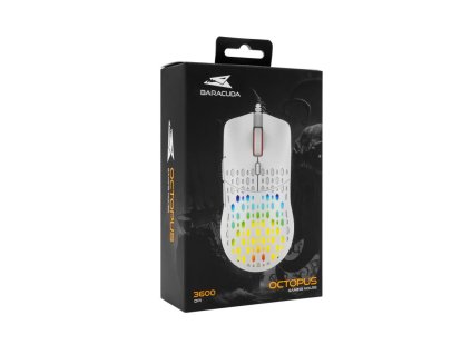 BARACUDA BGM-022 OCTOPUS, Herná myš, biela BGM-022 OCTOPUS-W