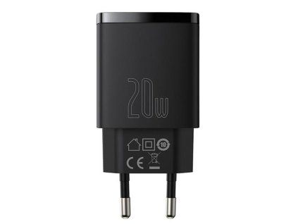 Baseus CCXJ-B01 Compact Quick Nabíjačka USB/USB-C 20W Black 6953156207233