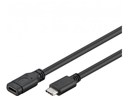 PremiumCord Převodník Prodlužovací kabel USB-C M/F, černý, 1m ku31mf1