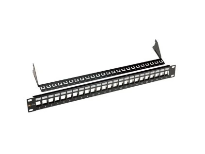 SOLARIX 19" Neosadený UNI patch panel 24 portov 1U SX24M-0-STP-BK-UNI-N
