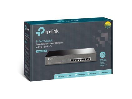 TP-Link Switch 8-Port/1000Mbps/Rack/PoE+ TL-SG1008MP