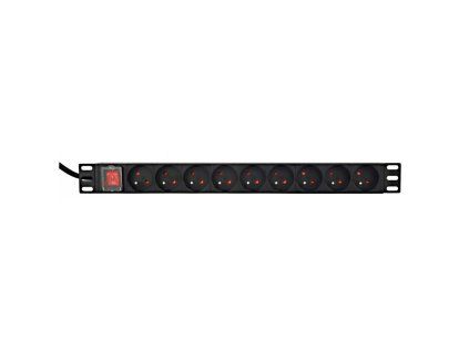 GEMBIRD EG-PDU-9F2F, Rozvodný panel, 9x FR, 1U EG-PDU-9F2F