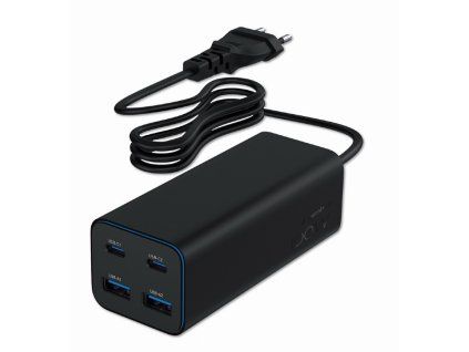 Gembird 100W adaptér 2xUSB-C, 2xUSB-A TA-UC-2A2C-PD100-01-BK