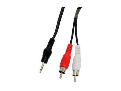 SBOX Kábel prepajaci jack 3,5mm/2x RCA (cinch) 2m 3.5-2RCA-M/M-2/R