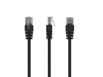 GEMBIRD Patch kábel UTP 0.25m čierny PP12-0.25M/BK