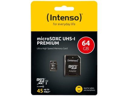 INTENSO Micro SDXC karta 64GB Class10, UHS-1 3423490