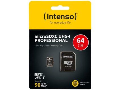 INTENSO Micro SDXC karta 64GB Class10, UHS-1 PRO 3433490
