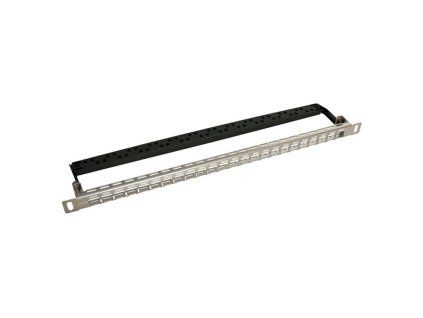 SOLARIX 19" Neosadený patch panel 24 portov 0,5U SX24HDM-0-STP-SL-UNI
