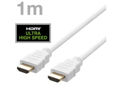 DELTACO Kábel HDMI 2.1 M/M 1m, 8K Ultra High, biel HU-10A