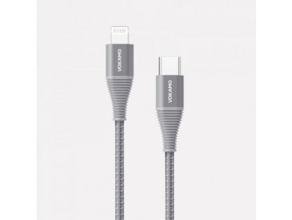 VOKAMO, Kábel, USB Type C/Lightning, 1,2m, šedý VOKC73