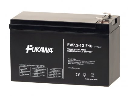 Akumulátor FUKAWA FW 7.2-12 F1U (12V 7,2Ah) faston 4,8mm 12341