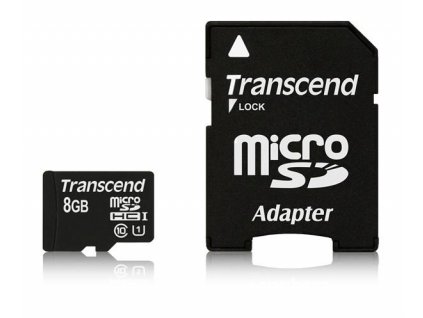 Karta TRANSCEND MicroSDHC 8GB Premium, Class 10 UHS-I 300x + adaptér TS8GUSDU1