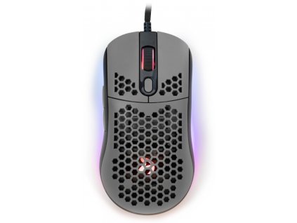 AROZZI herní myš FAVO Ultra Light Black-Grey/ drátová/ 16.000 dpi/ USB/ 7 tlačítek/ RGB/ černošedá AZ-FAVO-BKGY