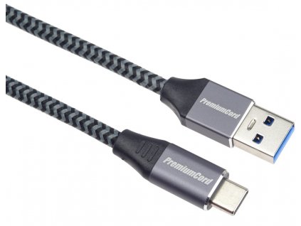 PremiumCord kábel USB-C - USB 3.0 A (USB 3.1 generation 1, 3A, 5Gbit/s) 1m oplet ku31cs1